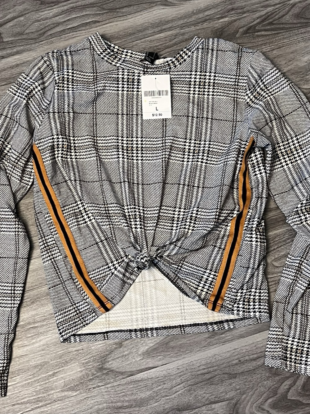 Forever 21 Plaid Long Sleeve Jacket Gray & Black Size Large NWT